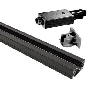 Link Rail 1 fase 1 meter zwart incl aansluitstuk