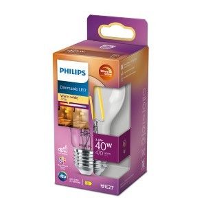 Philips LED GLS E27 3,4-40W filament helder WarmGlow blister