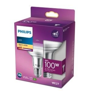 Philips LED spot R80 E27 8-100W 2700K blister