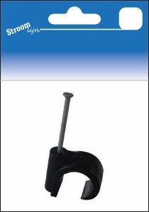 Kabelclips zwart rond 6mm 25 stuks