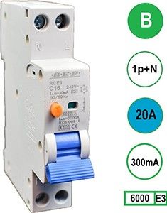 Aardlekautomaat 20A B kar 300mA 2P SEP