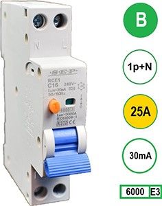 Aardlekautomaat 25A B kar 30mA 2P SEP