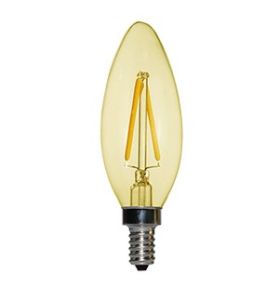 LED kaars E14 2-15W 2200K filament gold dimbaar