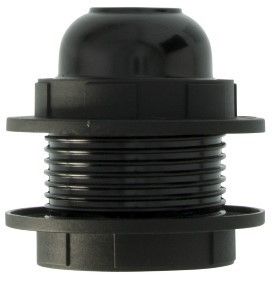 Lamphouder E27 zwart met 2x ring
