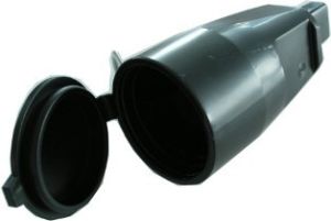 Contra stekker Prikkabel zwart PVC