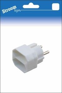 Randaarde stekkeradapter 2 x euro wit