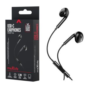 Stereo earphones in-ear USB-C bedraad zwart
