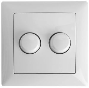 Afdekraam + knop duo dimmer voor Busch Jaeger Balance SI