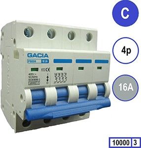 Installatieautomaat 16A C kar 4p GACIA