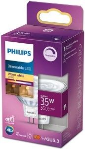 Philips LED spot MR16 GU5.3 12V 4,6-35W 2700K dimbaar blister