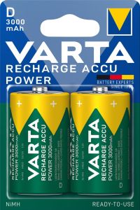 Varta NiMH oplaadbare batterij D 3000mA blister(2)