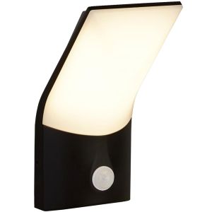 LED Wandlamp Copenhagen 10W 3000K IP44 zwart + sensor