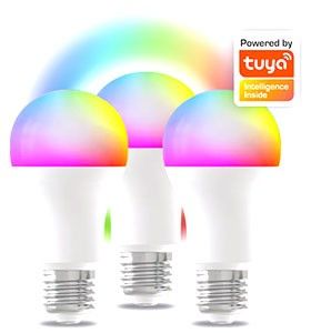 LED GLS mat RGB E27 9W 3-pack dimbaar SMART Wi-Fi TUYA