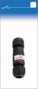 Waterdichte kabelkoppeling IP68 max. 3x1,5qmm zwart