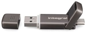 USSD Portable USB + USB-C SSD 256GB metal SlimXpress 3.2