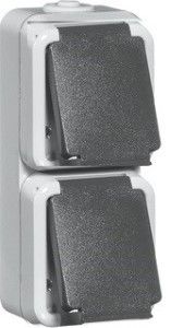 PEHA SWD opbouw stopcontact wcd RA dubbel verticaal