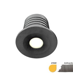 LED mini inbouwspot 3W 2700K 35mm 30gr rond vast antraciet