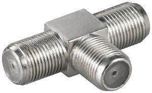 F-connector T-stuk 3 x female