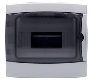 Groepenkast leeg 1 rij met deur + dinrail IP65
