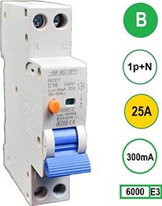 Aardlekautomaat 25A B kar 300mA 2P SEP