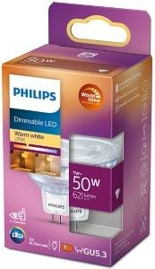Philips LED spot MR16 GU5.3 12V 7-50W WarmGlow blister