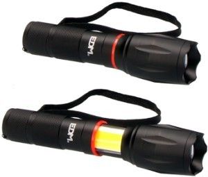 EDM LED zaklamp uitschuifbaar 5W +3W aluminium 3xAAA