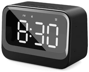 Wekker LED zwart dual alarm + bluetooth speaker