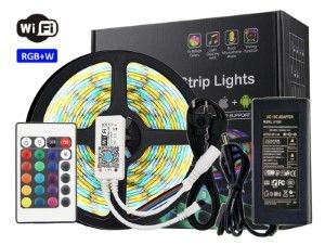 LED strip flex SET 5m 5050 12V IP65 RGBW WiFi compleet