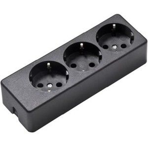 Tafelcontactdoos RA 3V langwerpig zwart