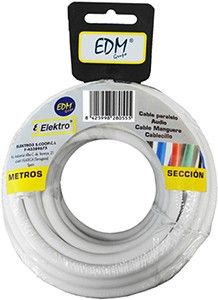 Kabel H03VV-F VMVS rond 3x1qmm wit 10m