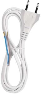 Eurosnoer 2x0,75qmm wit 2m