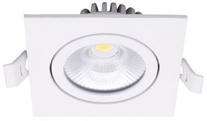 LED inbouwspot 6W 2700K 85mm 60gr vierkant verstelbaar wit