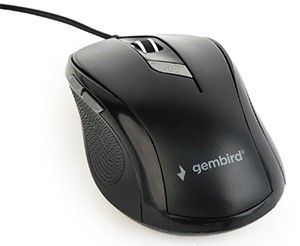 Optische muis bedraad USB zwart met zijknoppen