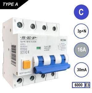 Aardlekautomaat 16A C kar 30mA 4p SEP