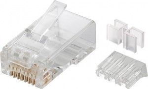Modulaire plug RJ45 8/8 met inzetstuk zak(10)