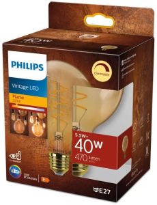 Philips LED Globe G95 E27 5,5-40W 2200K filament gold dimbaar blister