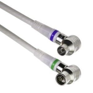 Coax aansluitkabel compleet ONVERPAKT 1,5m haaks