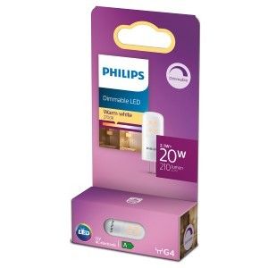 Philips LED steek G4 12V 2,1-20W 2700K mat dimbaar blister