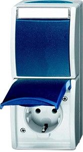 Busch Jaeger SWD opbouw combinatie RA wissel verticaal blauw