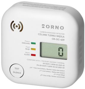 Koolmonoxidemelder op batterij LCD Orno