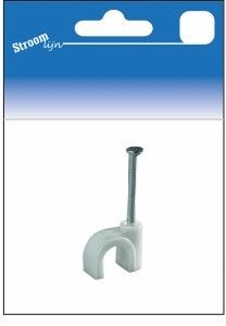Kabelclips wit rond 8mm 25 stuks