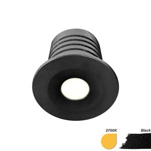 LED mini inbouwspot 3W 2700K 35mm 30gr rond vast zwart
