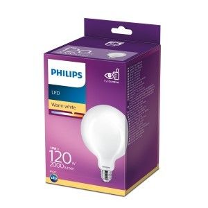 Philips LED Globe G120 E27 13-120W 2700K filament mat blister