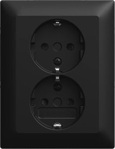 Busch Jaeger ZWART inbouw stopcontact wcd RA dubbel + kinderbeveiliging