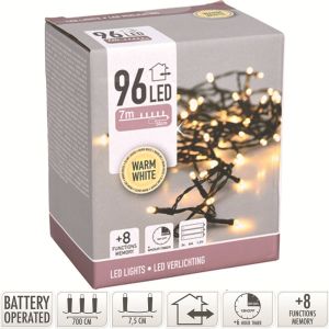 LED Batterijverlichting streng 96 LEDS 720cm warm wit - Afbeelding 2