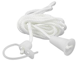 Trekkoord wit met fluoriserende knop 150cm - Afbeelding 2
