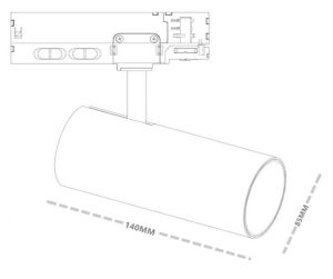 LED railspot 3-fase goud multi instelbaar 10-30W 3CCT - Afbeelding 2