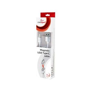 USB-C magnetische laadkabel 1m wit - Afbeelding 2