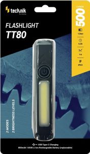 Technik LED zaklamp TT80 oplaadbaar 500+300 lumen - Afbeelding 2