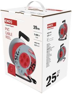 Kabelhaspel H05 3x1,5qmm 25m grijs/rood - Afbeelding 2